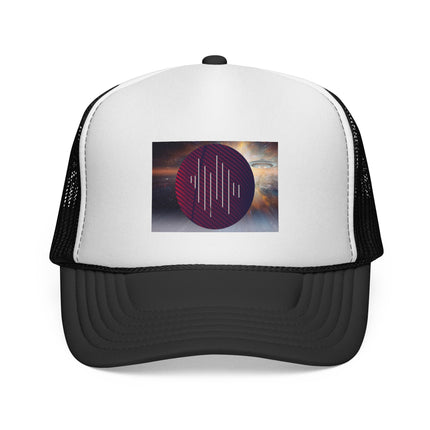 Living In Space By Kevin Quinn Trucker Cap — Cosmic Graphic Mesh Hat