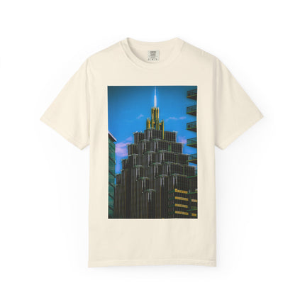 A Face In The Crowd By Kevin Quinn -Urban Architecture City Neon Skyline T-Shirt
