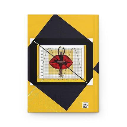 Ballet Geometry Hardcover Journal - A Kiss For Ballerina by Kevin Quinn— Ballerina with Red Lips Art Notebook