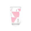 Abstract Art Beer Pint Glass – 16oz Craft Beer Glass – “Pretty In Pink” by Kevin Quinn