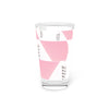 Abstract Art Beer Pint Glass – 16oz Craft Beer Glass – “Pretty In Pink” by Kevin Quinn