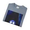 Mr. O  By Kevin Quinn   -Skull Ghost Graphic T-Shirt — Neon Blue Haunted Vibe- Modern Urban Pop Architecture
