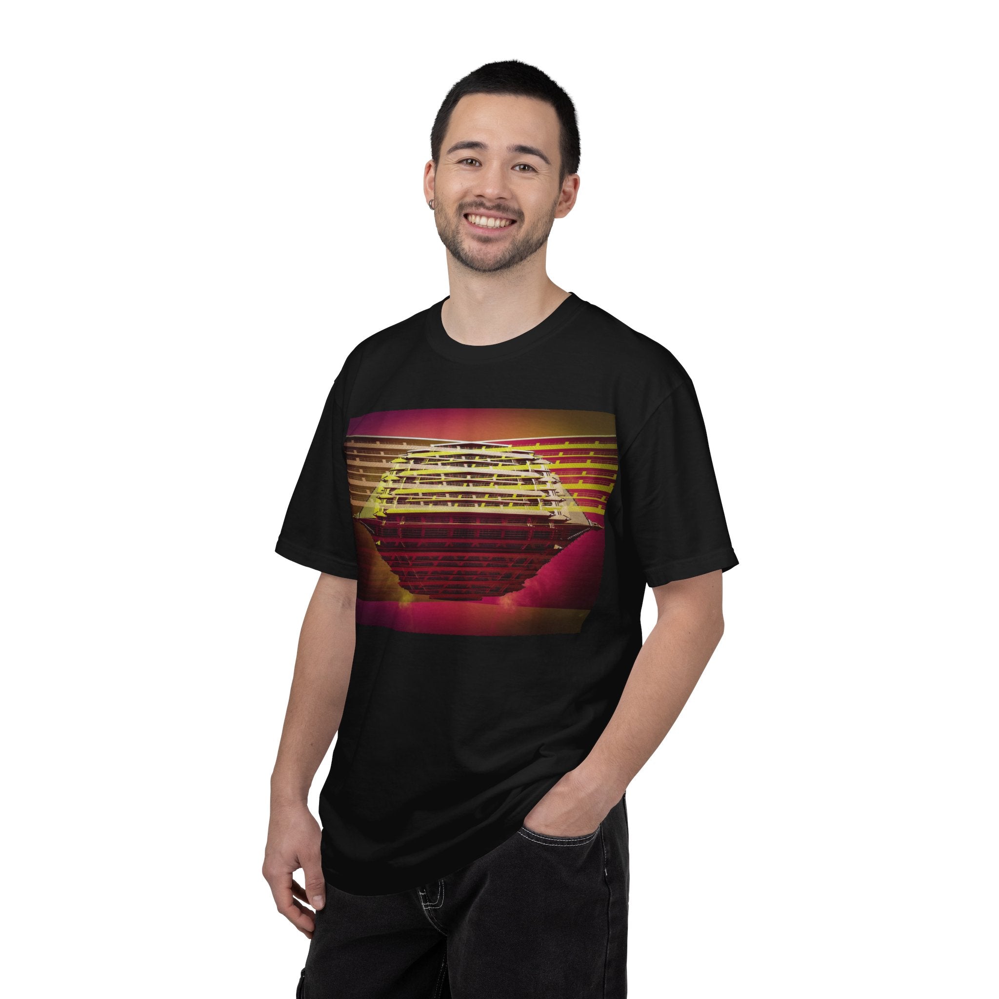 Dreaming With Dali By Kevin Quinn -Retro Futuristic Sunset Abstract Urban Architecture T-Shirt — Geometric Vaporwave Graphic
