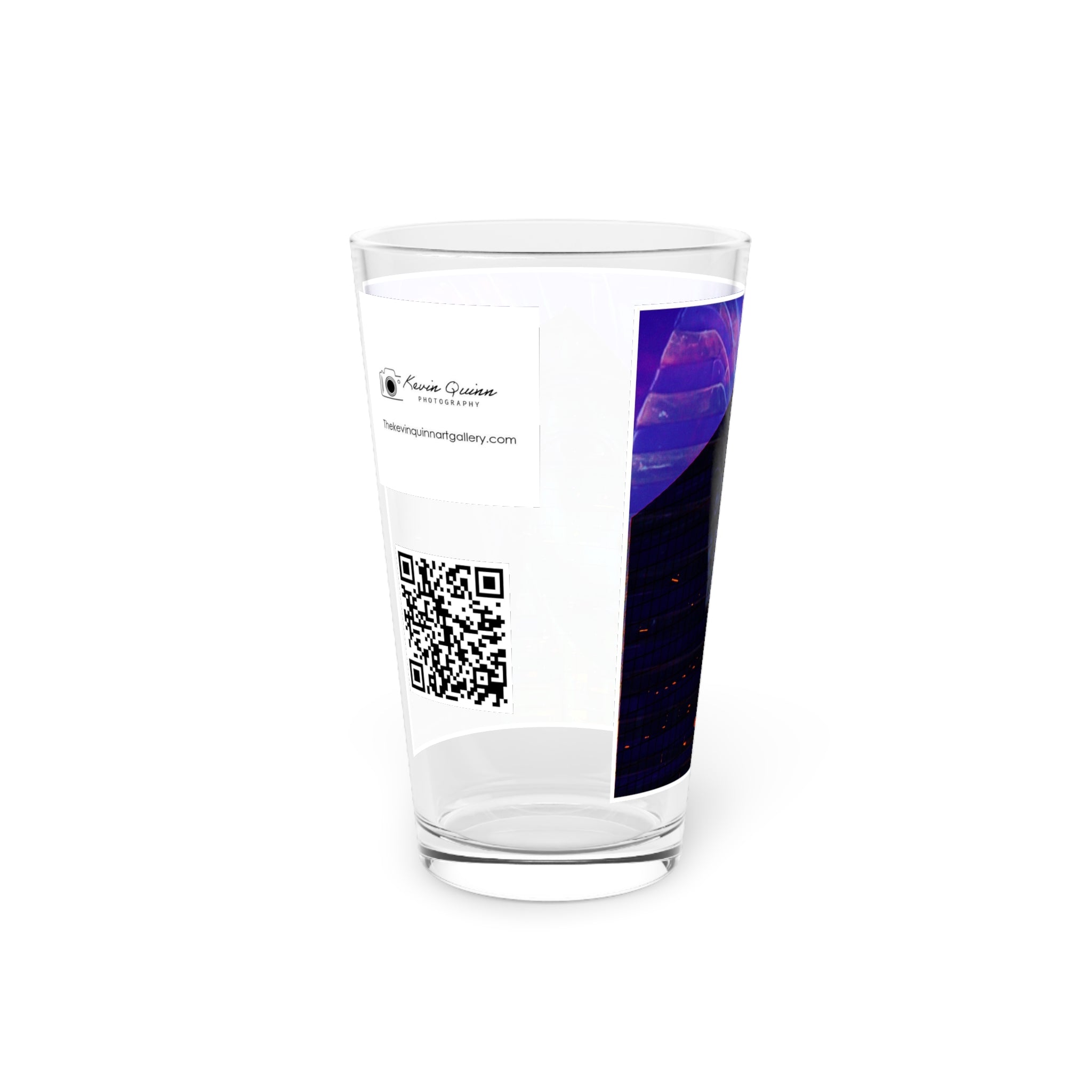 Abstract Art Beer Pint Glass – 16oz Craft Beer Glass – “The Pharoah Speaks” by Kevin Quinn