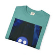 Mr. O  By Kevin Quinn   -Skull Ghost Graphic T-Shirt — Neon Blue Haunted Vibe- Modern Urban Pop Architecture