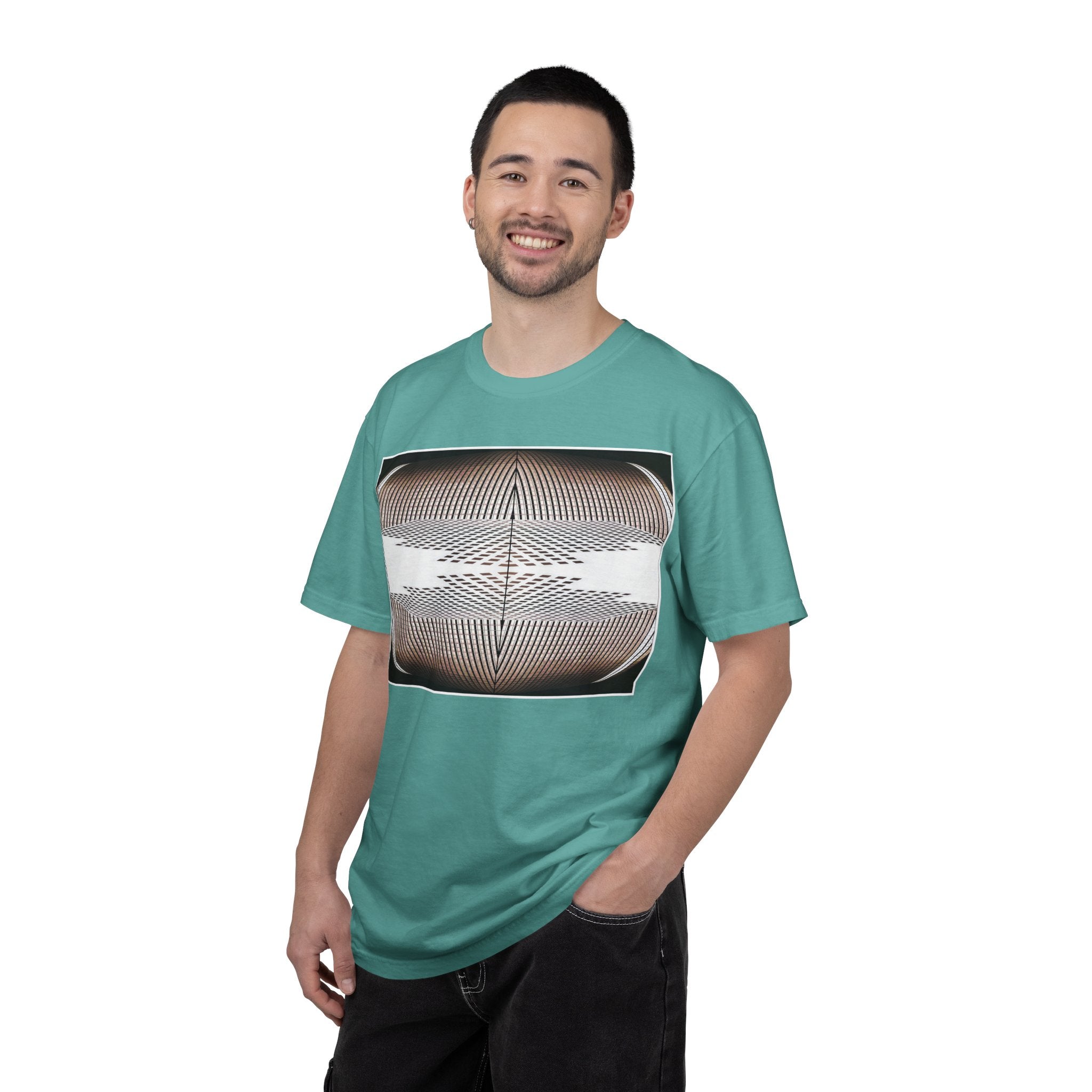 Thought Machine By Kevin Quinn -Optical Waveform Graphic T‑Shirt — Geometric Illusion Art Tee