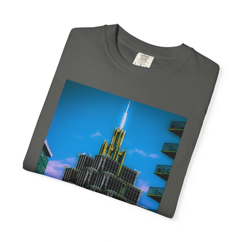 A Face In The Crowd By Kevin Quinn -Urban Architecture City Neon Skyline T-Shirt