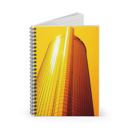 Summer In The City By Kevin Quinn - Yellow Skyscraper Spiral Notebook — Modern Architectural Photo Ruled Journal