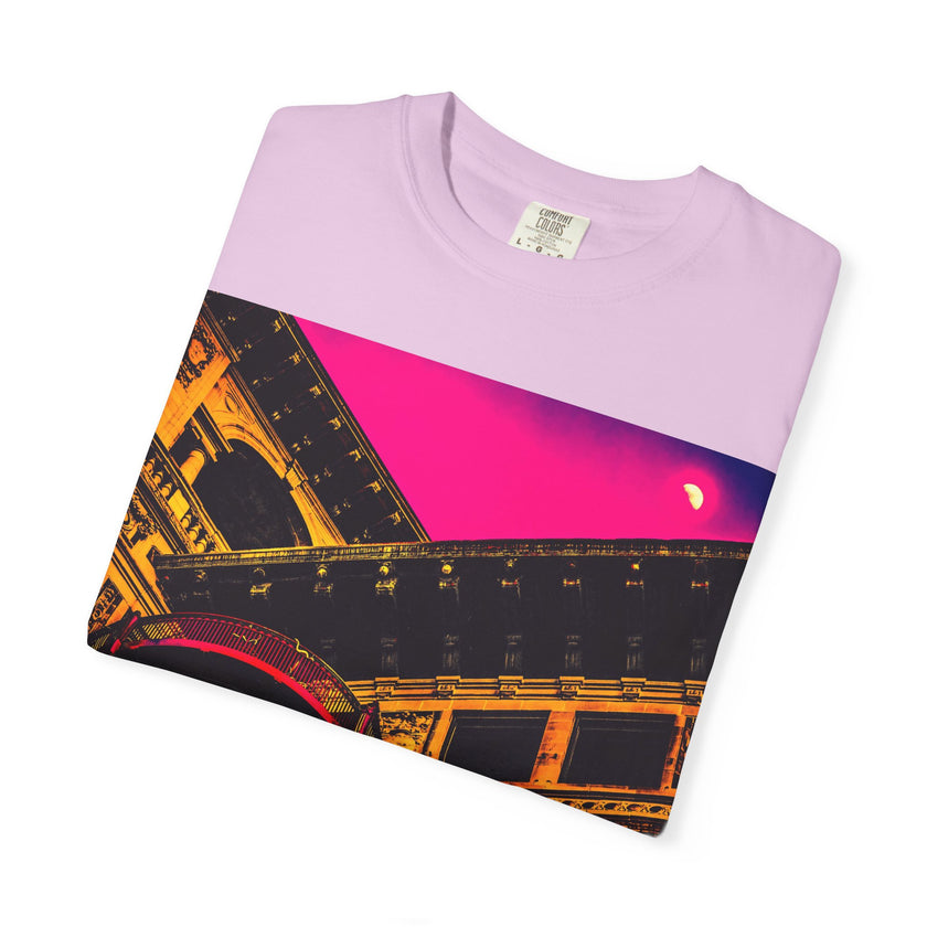Moonlight Love Affair By Kevin Quinn -Modern Urban Architecture Romantic Pop Art T-Shirt