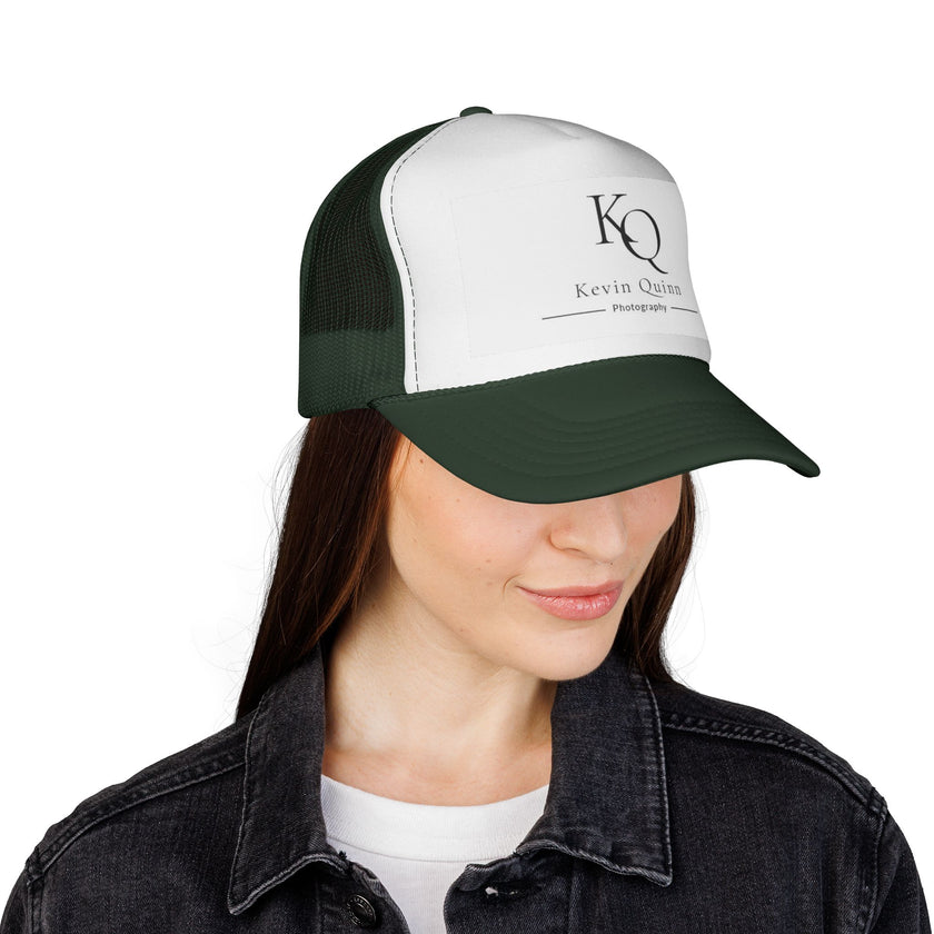 Kevin Quinn Photography Trucker Cap — KQ Logo Mesh Hat (Red/White/Blue)