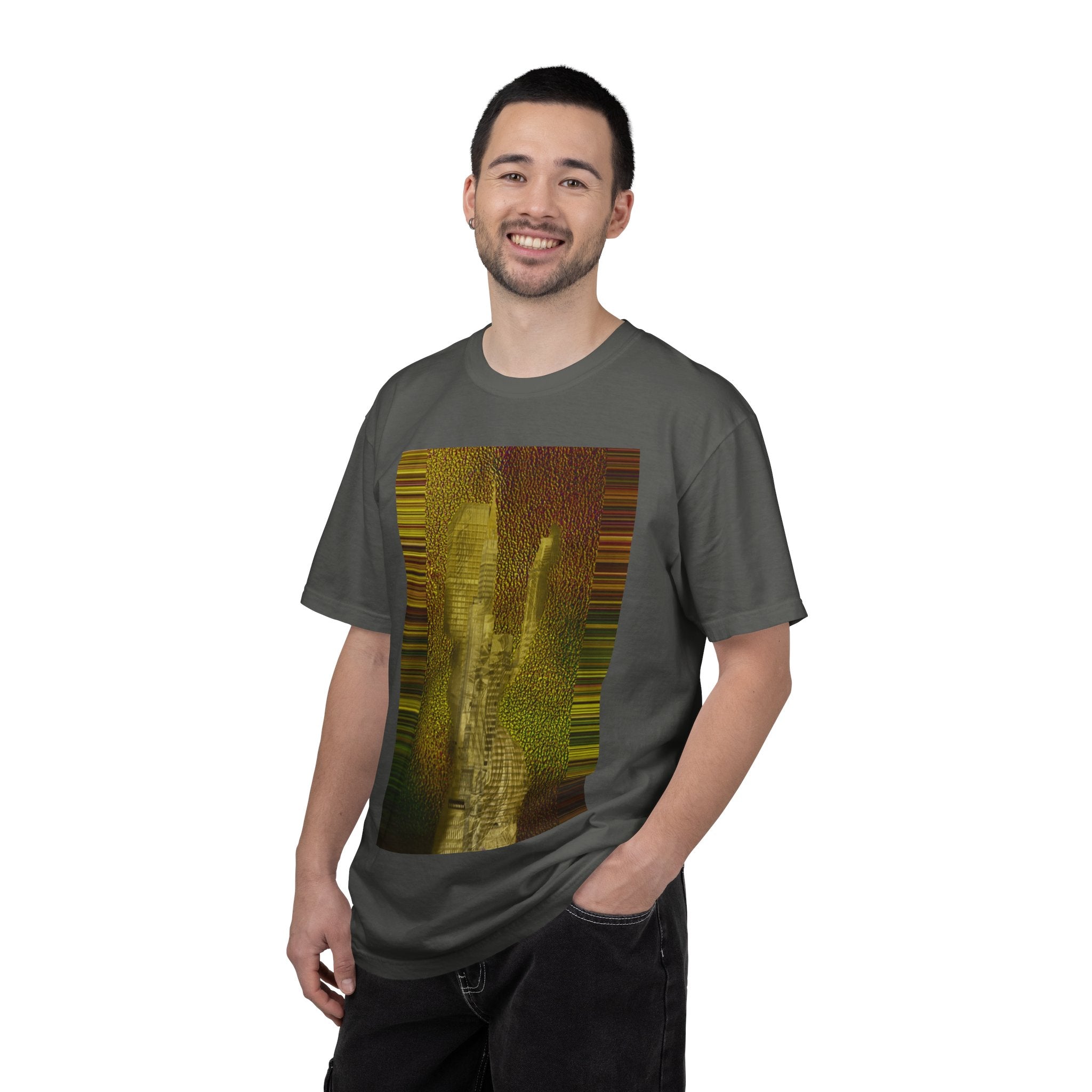 Ava's Search Engine By Kevin Quinn -Abstract Glitch Art T-Shirt with QR Code Back — Techy Urban Graphic Tee