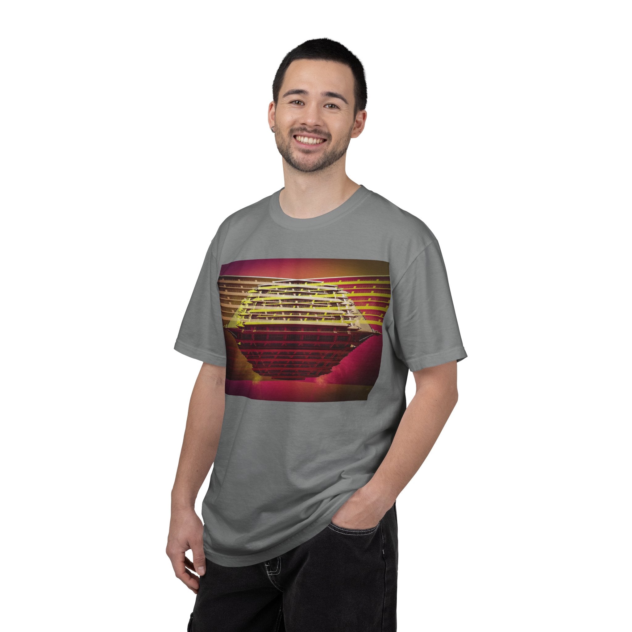 Dreaming With Dali By Kevin Quinn -Retro Futuristic Sunset Abstract Urban Architecture T-Shirt — Geometric Vaporwave Graphic