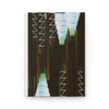 Great White Sharks By Kevin Quinn - Abstract Cityscape Hardcover Journal — Geometric Night Skyline Notebook