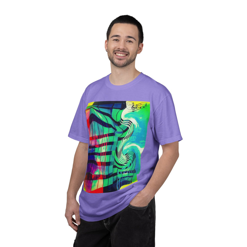 Rooftop Jazz By Kevin Quinn -Abstract Urban Modern Architecture Psychedelic Swirl T-Shirt