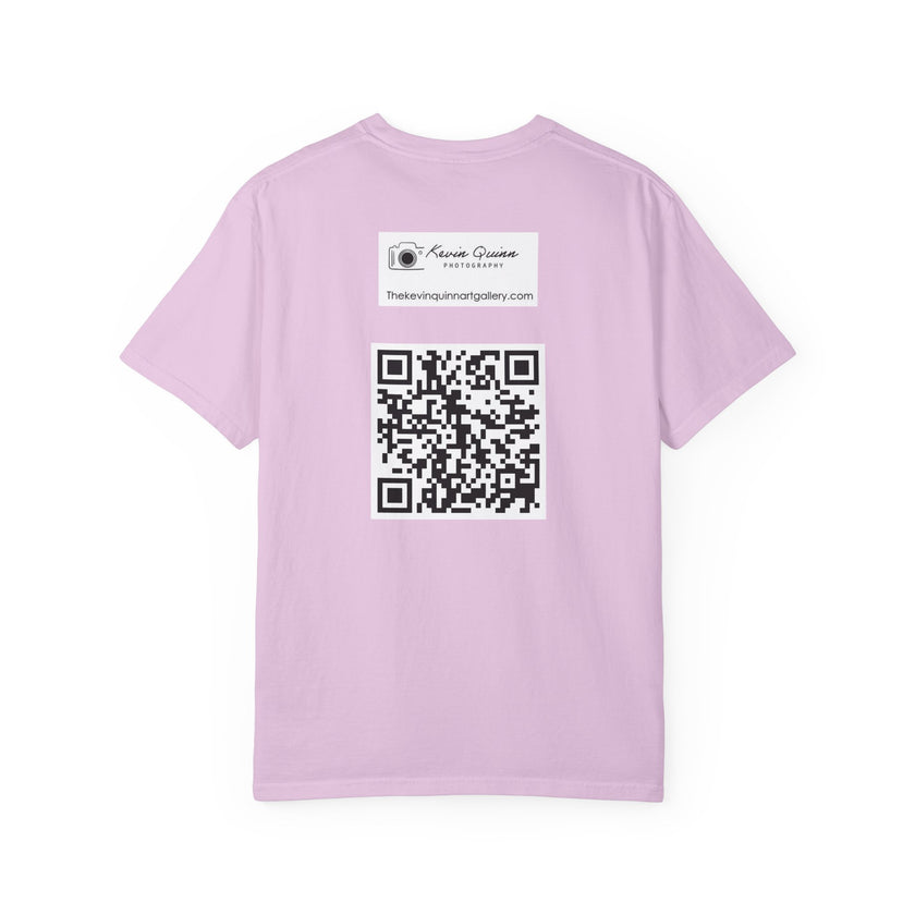 Ava's Search Engine By Kevin Quinn -Abstract Glitch Art T-Shirt with QR Code Back — Techy Urban Graphic Tee