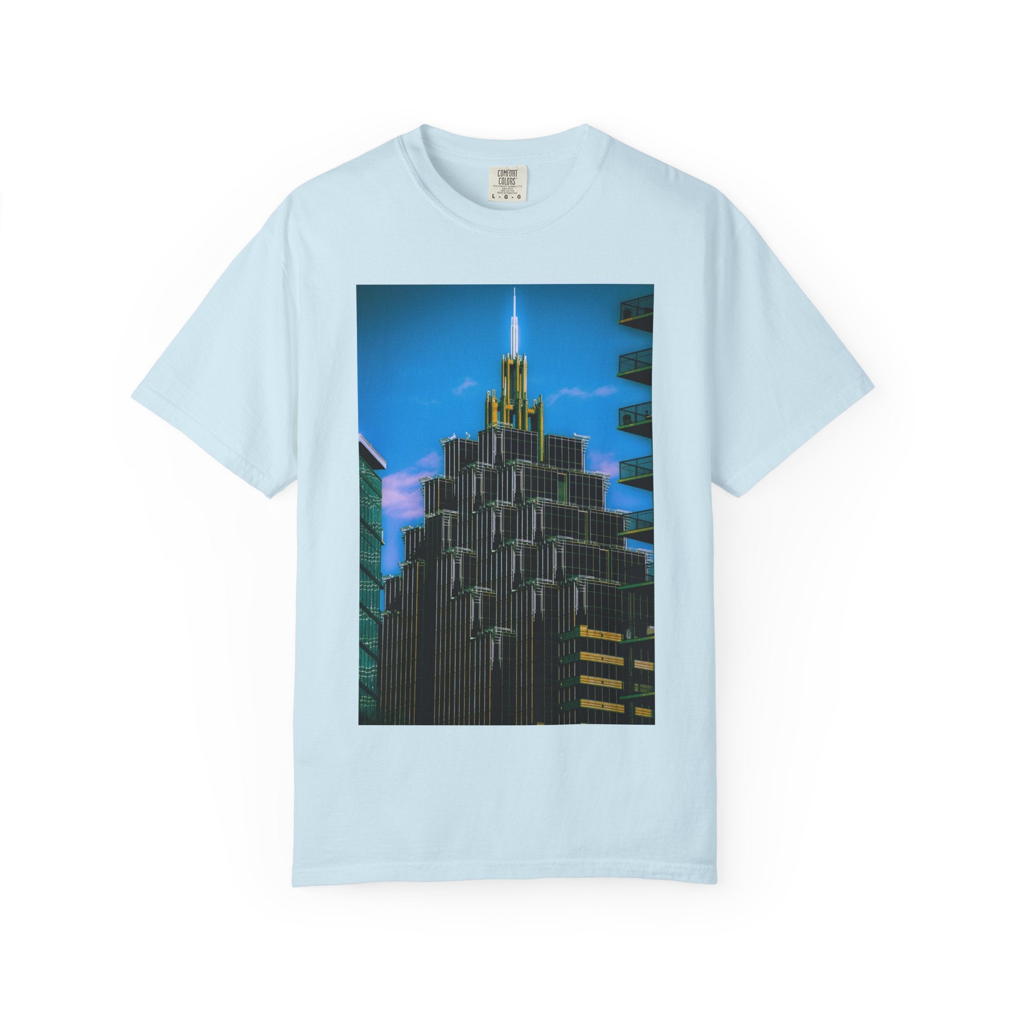 A Face In The Crowd By Kevin Quinn -Urban Architecture City Neon Skyline T-Shirt