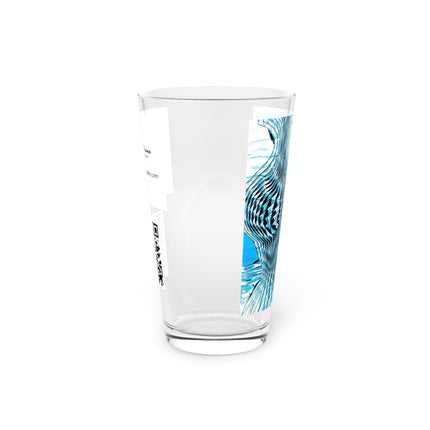 Abstract Art Beer Pint Glass – 16oz Craft Beer Glass – “Goodnight Elizabeth” by Kevin Quinn