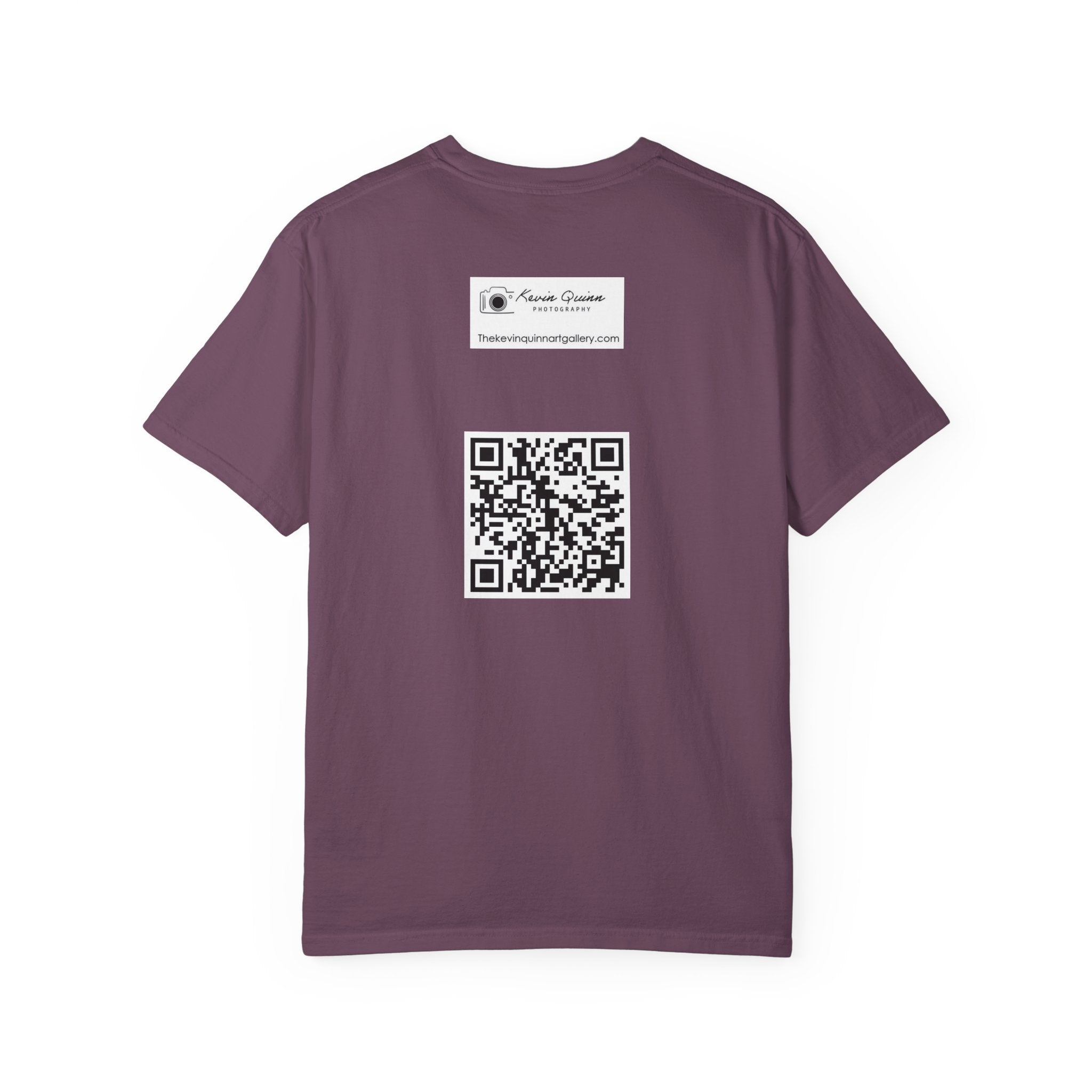 Hotel New Mexico By Kevin Quinn-Modern Abstract Architecture UFO QR Tee — Red Graphic T-Shirt with QR Code Back