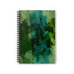 Memories Attract By Kevin Quinn  -Green Tech Spiral Notebook — Abstract Digital Dot Pattern Ruled Journal for Poets