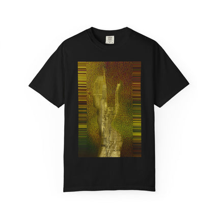 Ava's Search Engine By Kevin Quinn -Abstract Glitch Art T-Shirt with QR Code Back — Techy Urban Graphic Tee