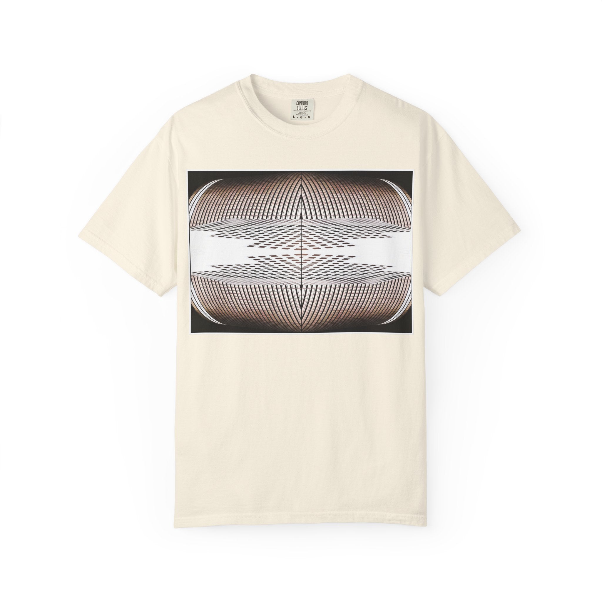 Thought Machine By Kevin Quinn -Optical Waveform Graphic T‑Shirt — Geometric Illusion Art Tee