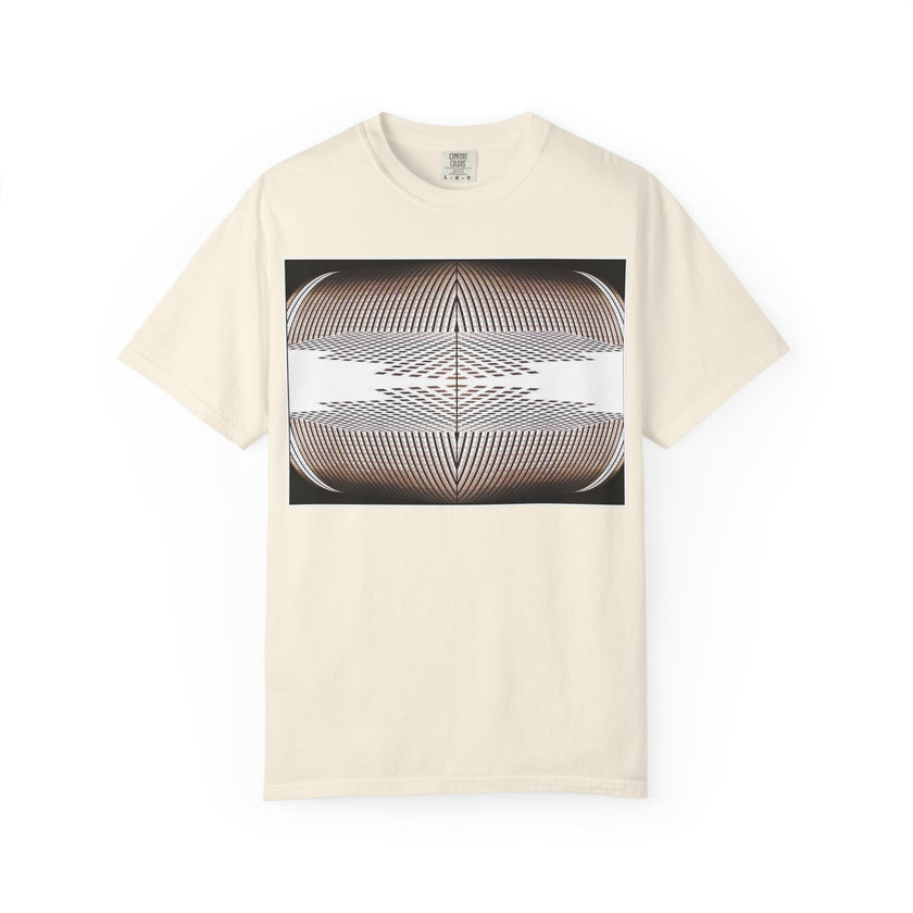 Thought Machine By Kevin Quinn -Optical Waveform Graphic T‑Shirt — Geometric Illusion Art Tee