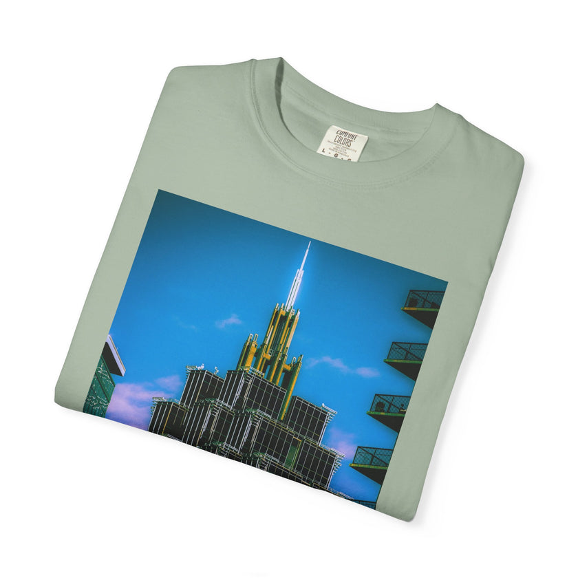 A Face In The Crowd By Kevin Quinn -Urban Architecture City Neon Skyline T-Shirt
