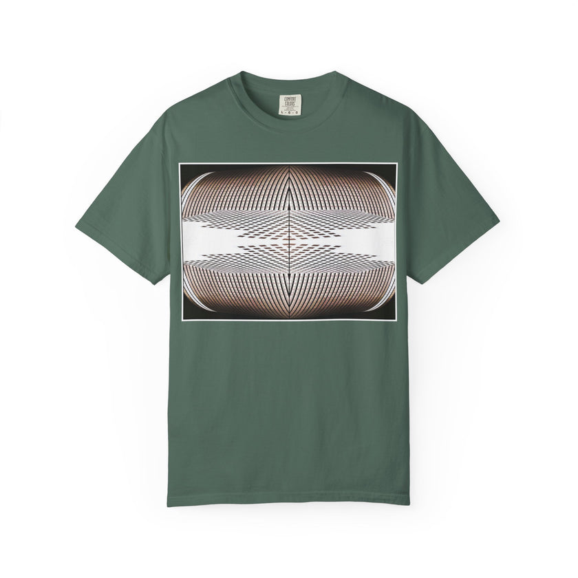 Thought Machine By Kevin Quinn -Optical Waveform Graphic T‑Shirt — Geometric Illusion Art Tee