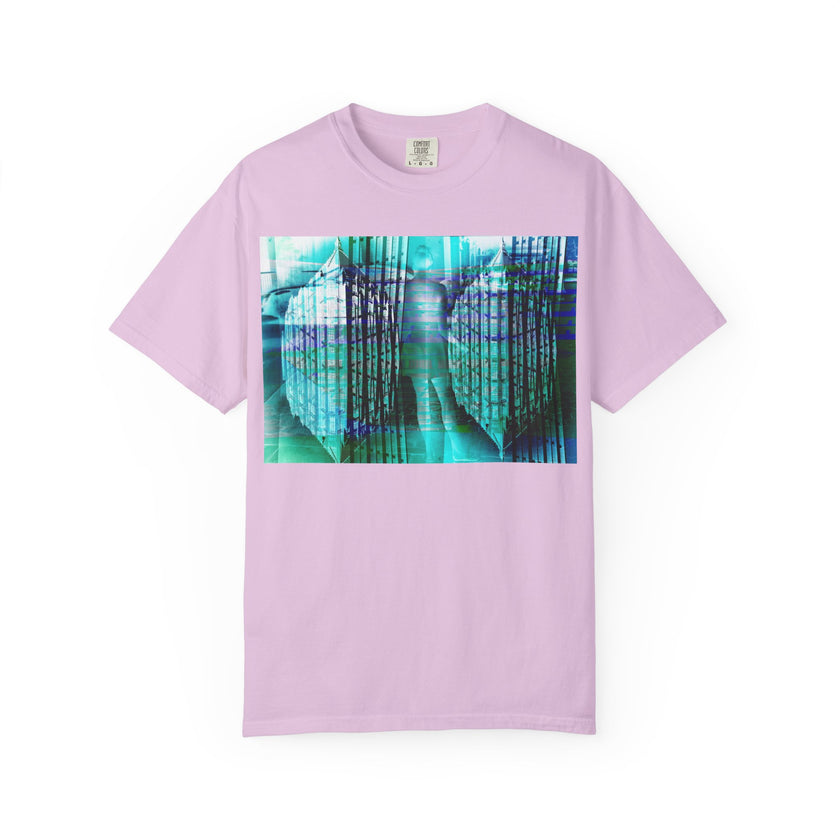 Pardon Me By Kevin Quinn -Abstract Urban Architecture Street Photography Blue T-Shirt — Surreal Nature Graphic Tee