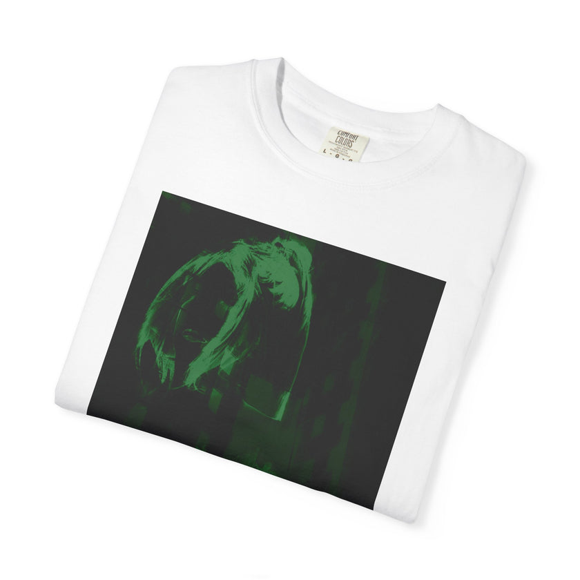 Poison Ivy's Pleasure By Kevin Quinn   -Skull in Green Glow T-Shirt — Neon Urban Architecture Gothic Graphic Tee