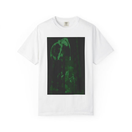 Poison Ivy's Pleasure By Kevin Quinn   -Skull in Green Glow T-Shirt — Neon Urban Architecture Gothic Graphic Tee