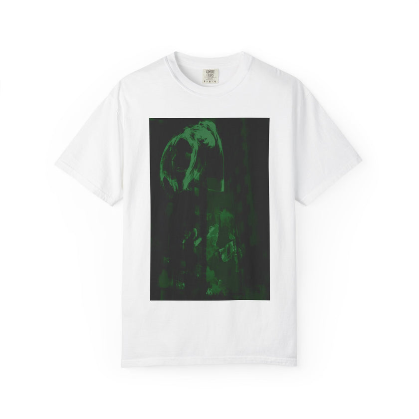 Poison Ivy's Pleasure By Kevin Quinn   -Skull in Green Glow T-Shirt — Neon Urban Architecture Gothic Graphic Tee