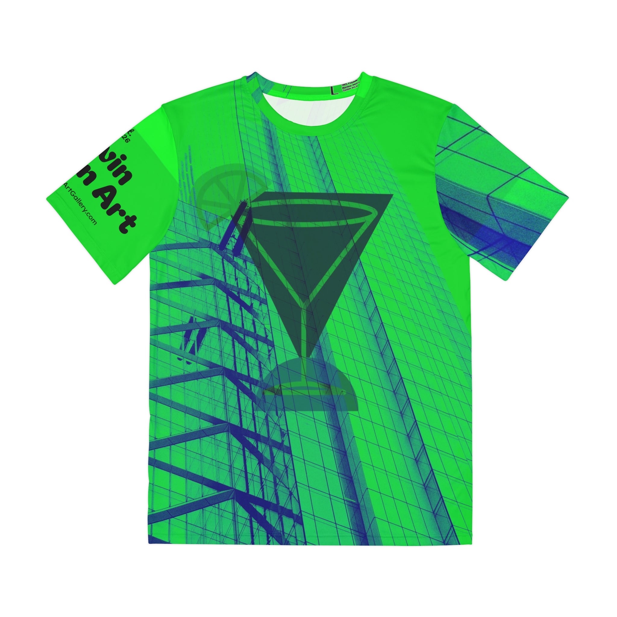 Lime Drop Martini By Kevin Quinn-Modern Urban Pop Abstract Architecture Graphic Tee — All-Over Print Shirt