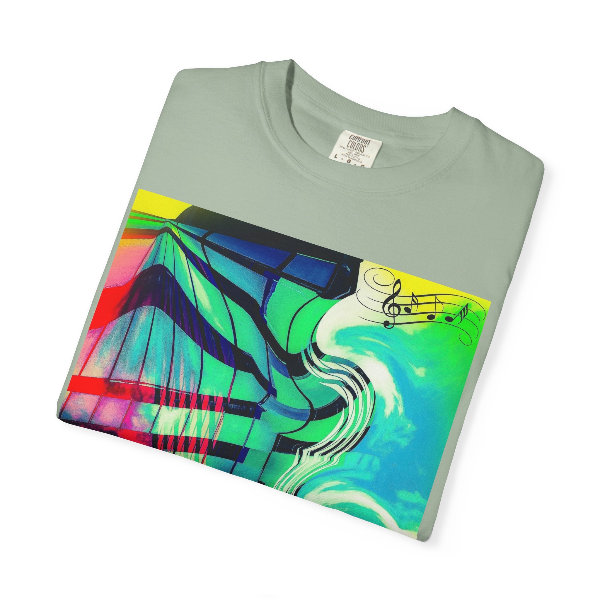 Rooftop Jazz By Kevin Quinn -Abstract Urban Modern Architecture Psychedelic Swirl T-Shirt