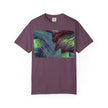Leaving On A Thursday By Kevin Quinn -Urban Abstract Architecture Wave Art T-Shirt — Neon Ocean Landscape Graphic Tee