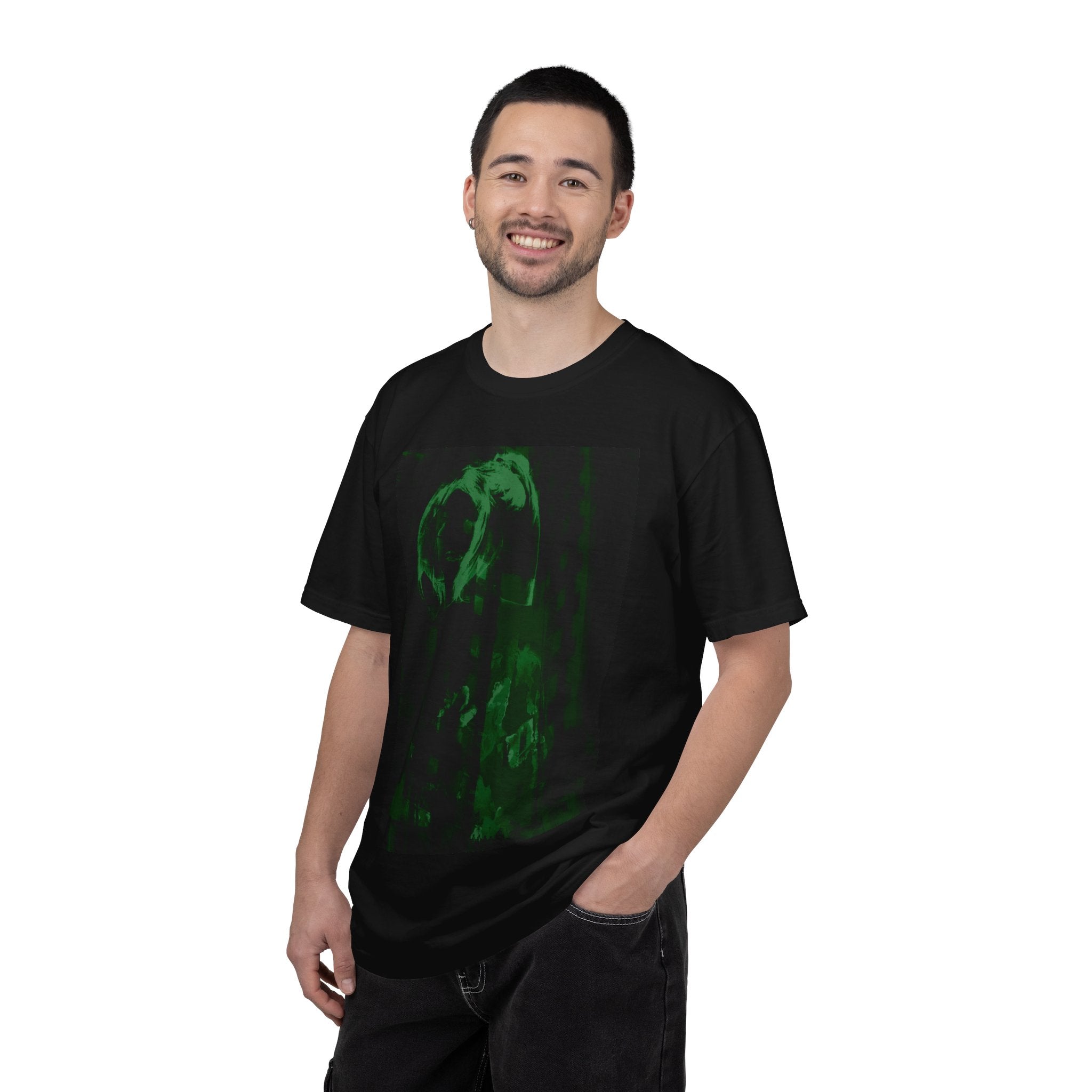 Poison Ivy's Pleasure By Kevin Quinn   -Skull in Green Glow T-Shirt — Neon Urban Architecture Gothic Graphic Tee