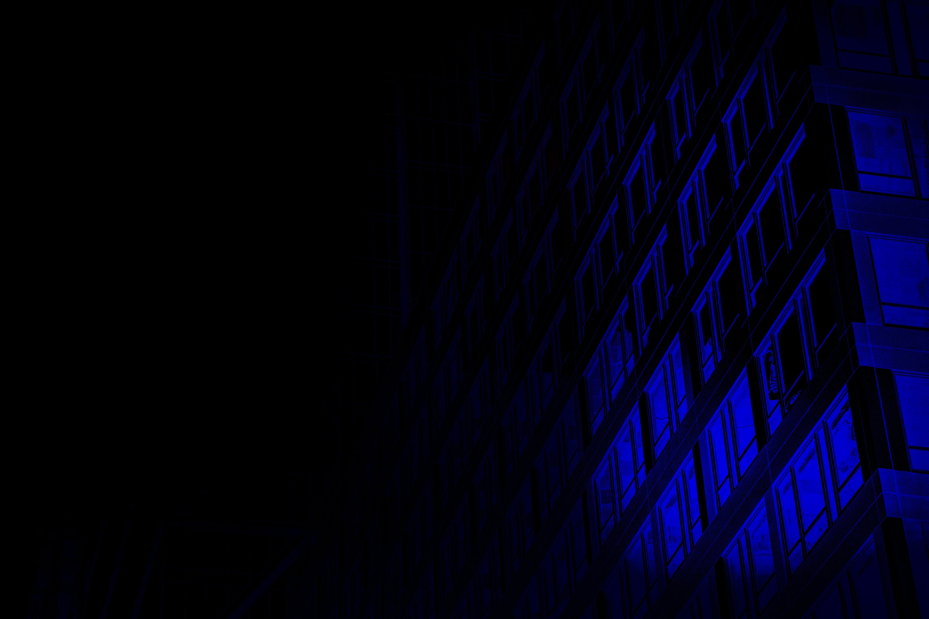 Blue On Black- Abstract Architecture Photography Print | Modern Wall Art | Digital Download by Kevin Quinn