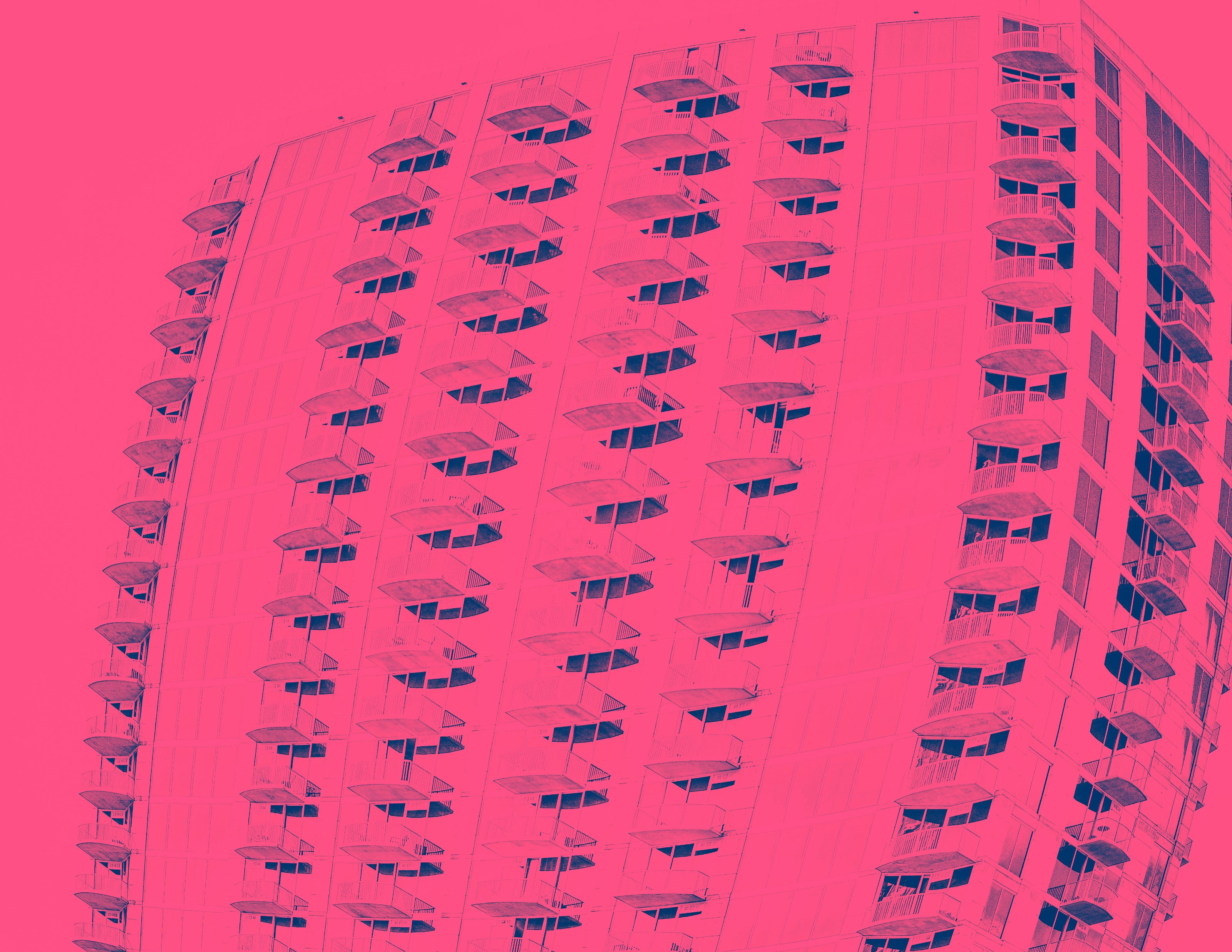 Bubble Gum Buildings- Abstract Architecture Photography Print | Modern Wall Art | Digital Download by Kevin Quinn
