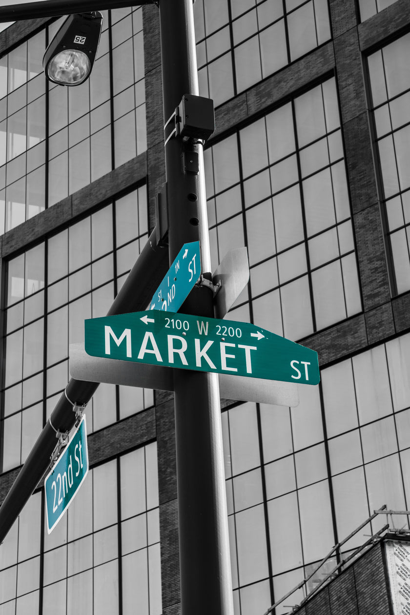 Making It On Market Street- Abstract Architecture Photography Print | Modern Wall Art | Digital Download by Kevin Quinn