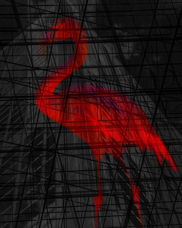 Night Flamingo- Abstract Architecture Photography Print | Modern Wall Art | Digital Download by Kevin Quinn
