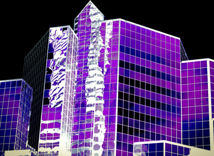 Purple Flowers In The Black Sky- Abstract Architecture Photography Print | Modern Wall Art | Digital Download by Kevin Quinn