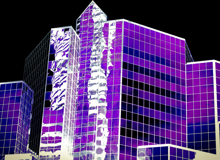 Purple Flowers In The Black Sky- Abstract Architecture Photography Print | Modern Wall Art | Digital Download by Kevin Quinn