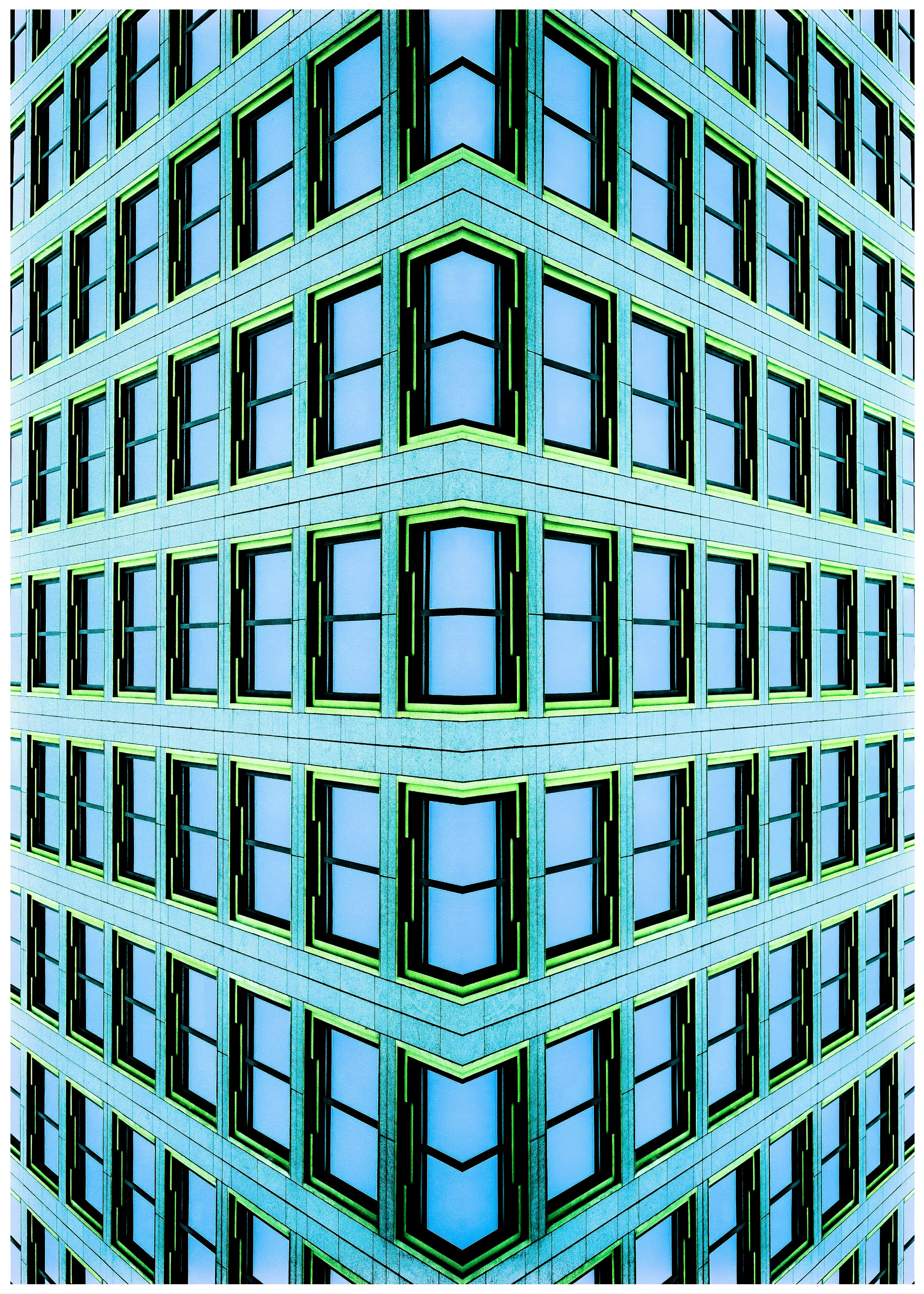 Staring Out My Blue Window- Abstract Architecture Photography Print | Modern Wall Art | Digital Download by Kevin Quinn