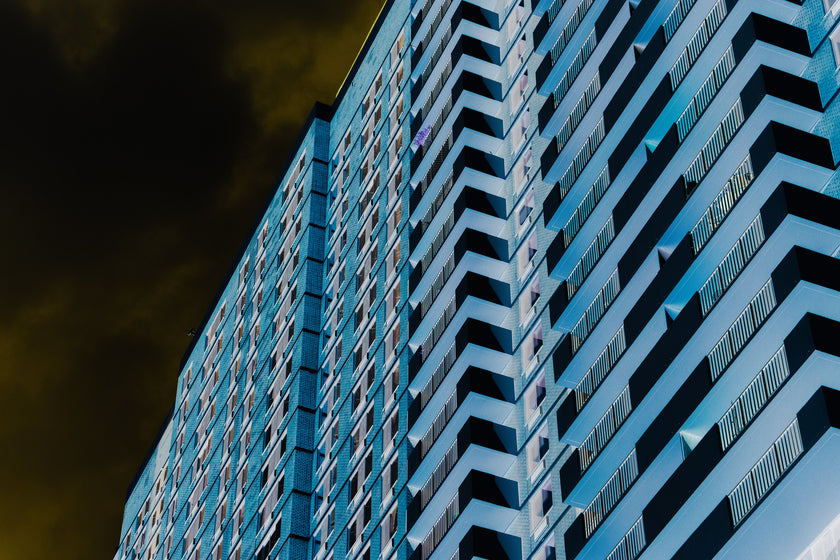 The Purple Flower Balcony- Abstract Architecture Photography Print | Modern Wall Art | Digital Download by Kevin Quinn