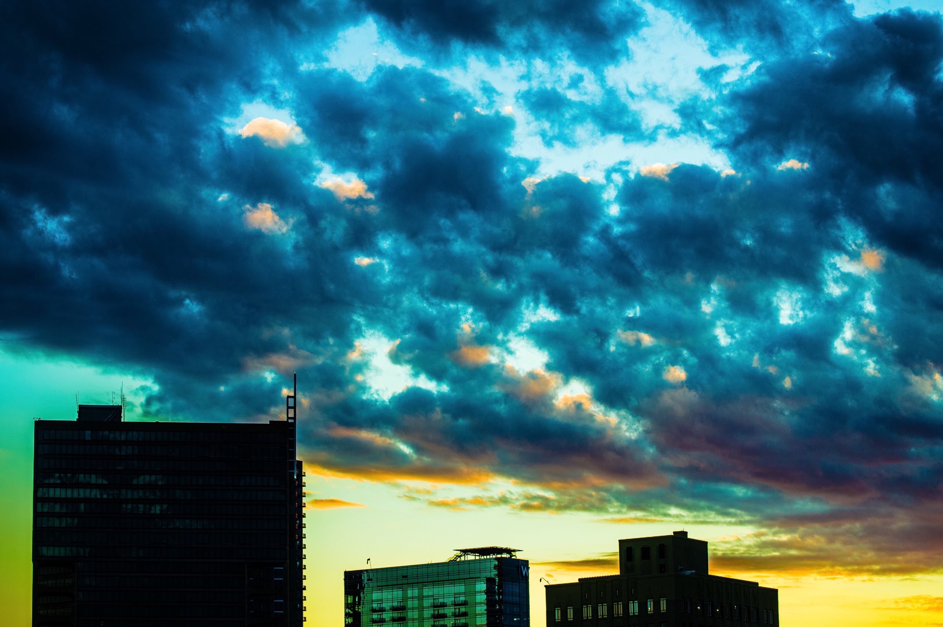 Three Clouds- Abstract Architecture Photography Print | Modern Wall Art | Digital Download by Kevin Quinn