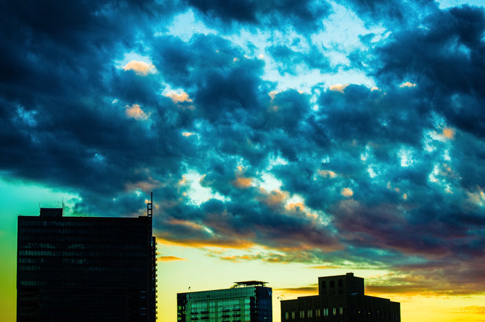 Three Clouds- Abstract Architecture Photography Print | Modern Wall Art | Digital Download by Kevin Quinn