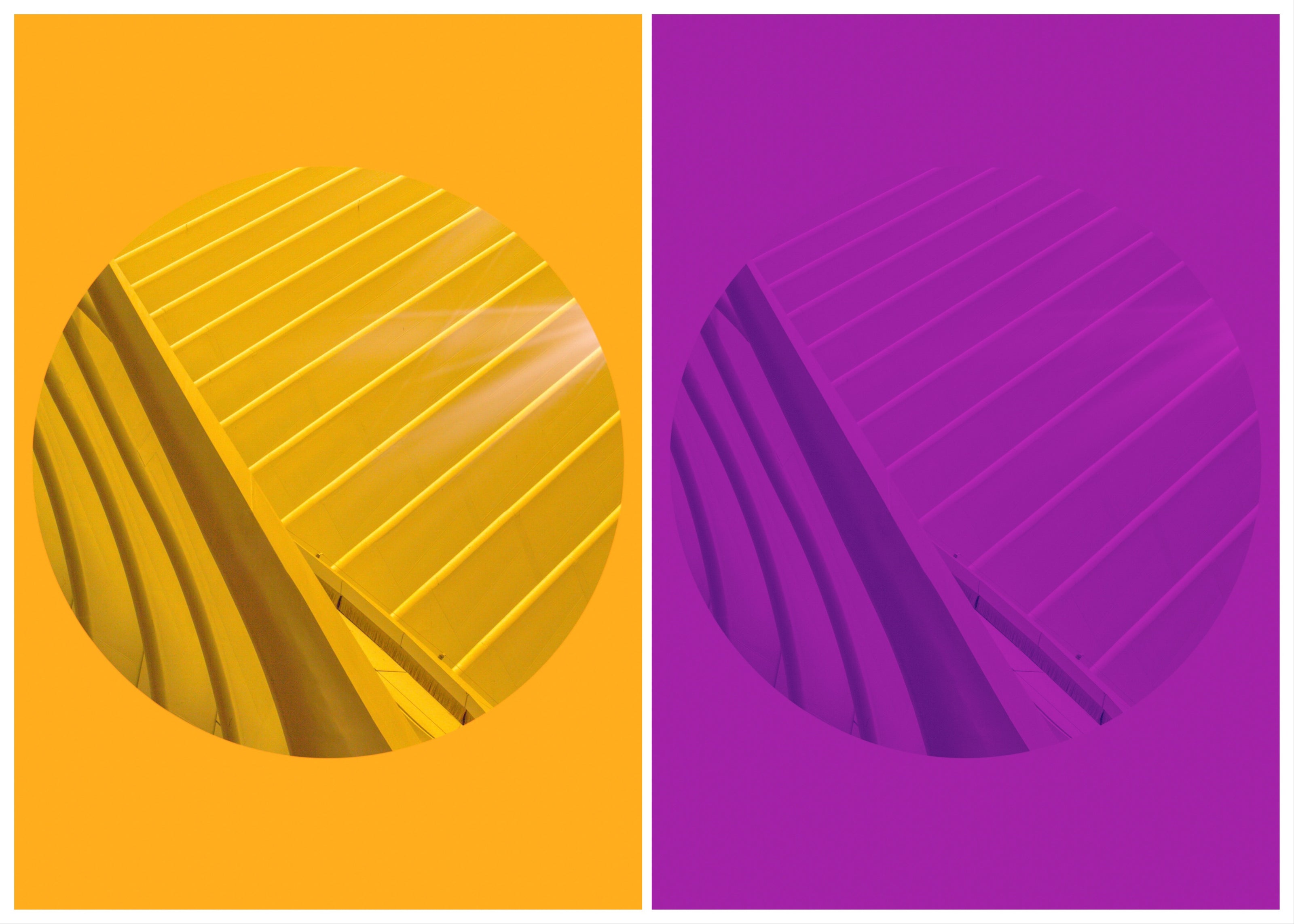 When Yellow Met Purple- Abstract Architecture Photography Print | Modern Wall Art | Digital Download by Kevin Quinn